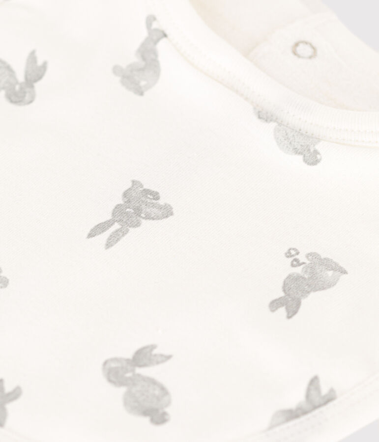 Bavaglino neonato bianco/grigio