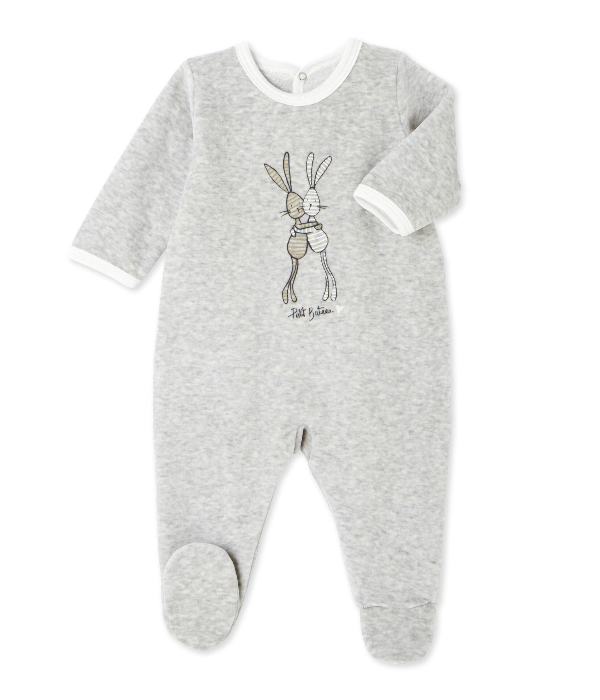 Tutina per bebé unisex in ciniglia BELUGA CHINE | Petit Bateau