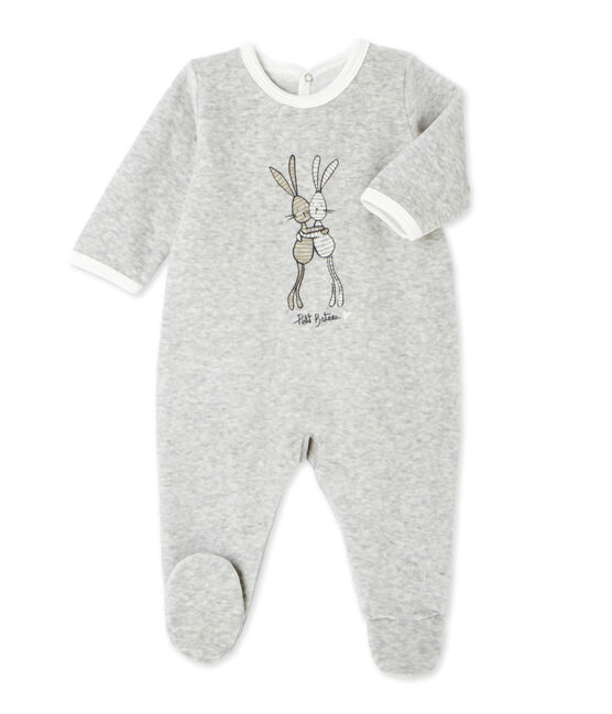 Tutina per bebé unisex in ciniglia grigio BELUGA CHINE