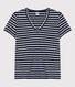 T-shirt LE CLASSIQUE con scollo a V in cotone Donna