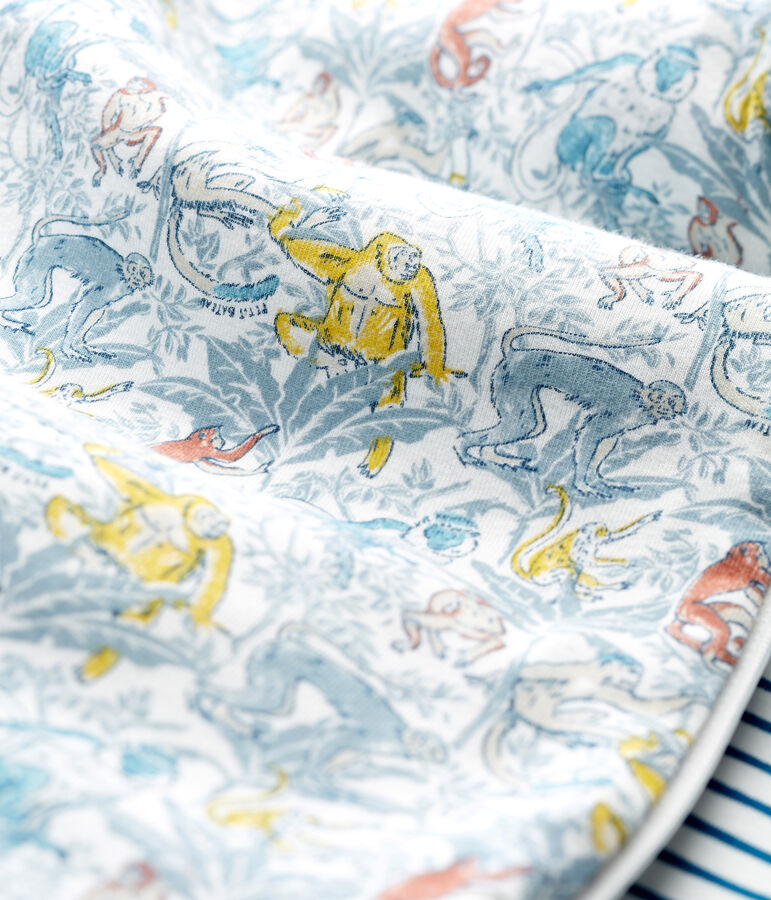 Sacco nanna reversibile beb&egrave; maschietto in cotone bianco MARSHMALLOW/blu CONTES