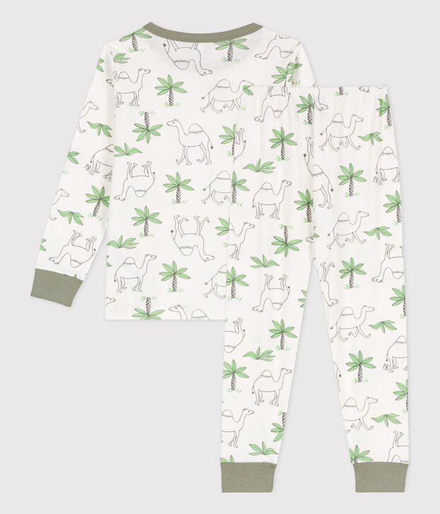 Pigiama bambino unisex in cotone con dromedari bianco/multicolore