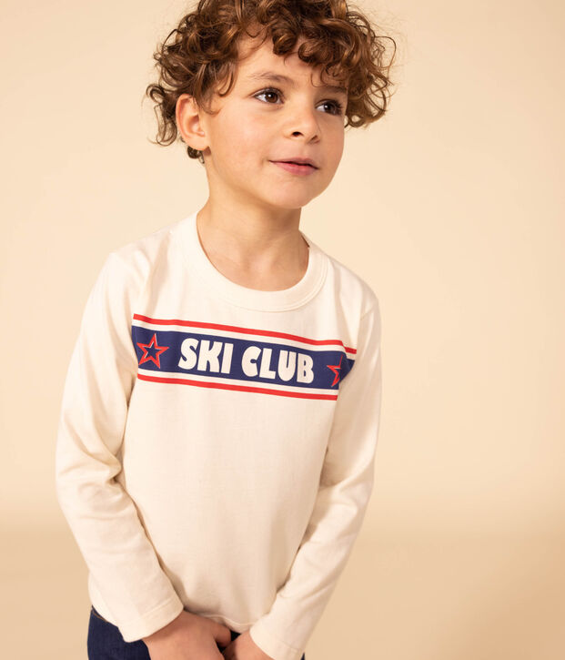 T-shirt a maniche lunghe in cotone bambino unisex ecru