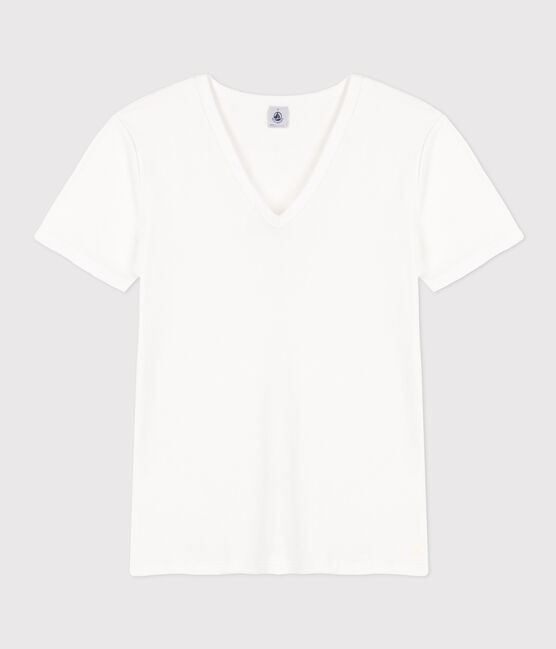 T-shirt Iconica a maniche corte a coste tinta unita donna bianco ECUME