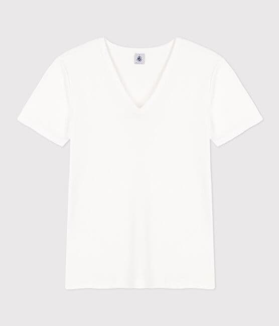 T-shirt Iconica a maniche corte a coste tinta unita donna bianco ECUME
