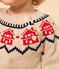 Pullover jaquard in lana e cotone per bebè beige MONTELIMAR/bianco MULTICO