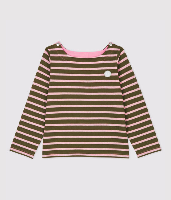 Marinière bambina in cotone MILITARY/ CHARME BRILLANT