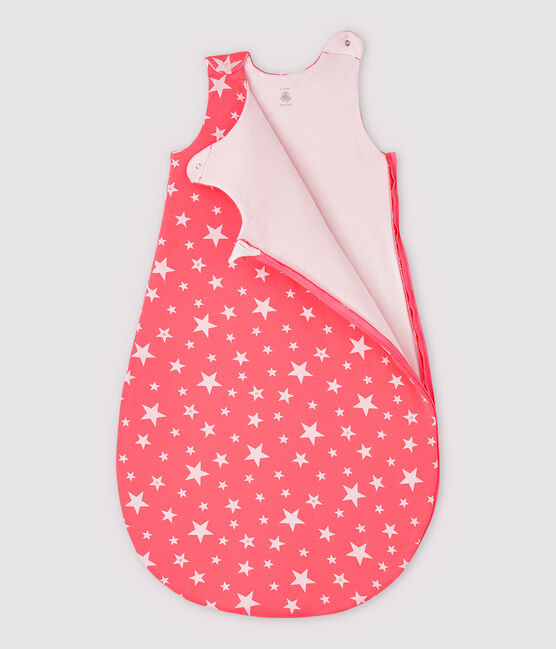 Sacco nanna a stelle bebè in cotone rosa PEACHY/bianco MARSHMALLOW