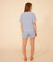 Pigiama donna con pantaloncini e t-shirt in cotone con motivo floreale blu MARSHMALLOW/ INCOGNITO