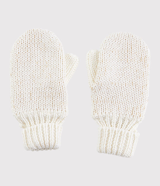 Muffole bambina bianco MARSHMALLOW/giallo OR