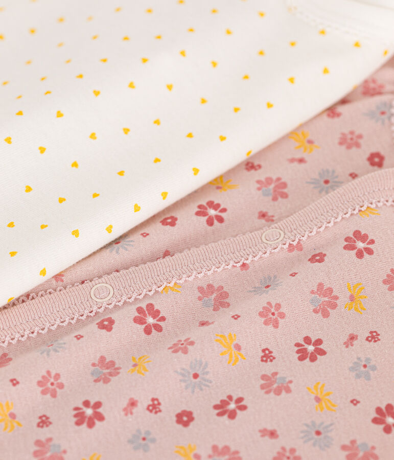 Set di 2 tutine corte beb&egrave; in cotone multicolore