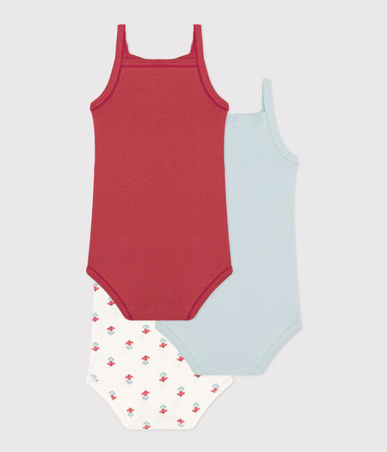 Confezione da 3 body a fiori con spalline in cotone  variante 1