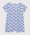 Tutina corta in cotone a fiori neonato bianco MARSHMALLOW/bianco MULTICO