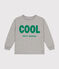 T-shirt a maniche lunghe in jersey sottile bambino grigio CHATON CHINE