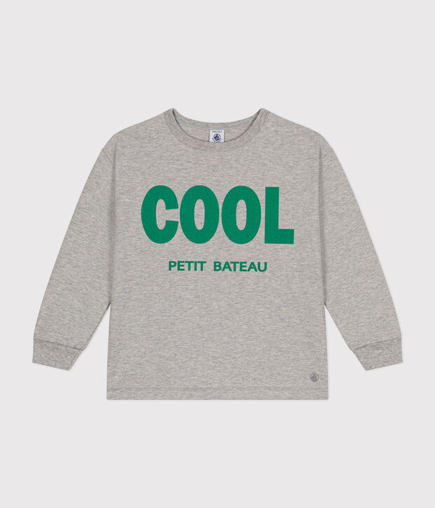 T-shirt a maniche lunghe in jersey sottile bambino grigio