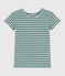 T-shirt TAGLIO REGULAR in cotone e lino Donna verde BRUT/bianco AVALANCHE