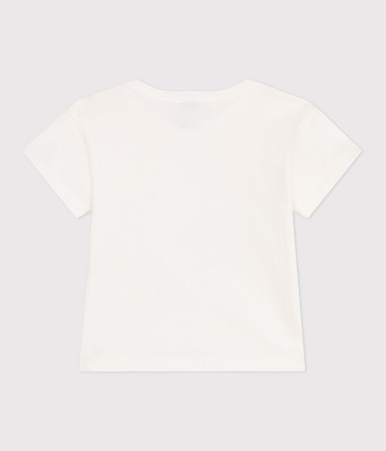 T-shirt a maniche corte in cotone tinta unita neonato bianco MARSHMALLOW