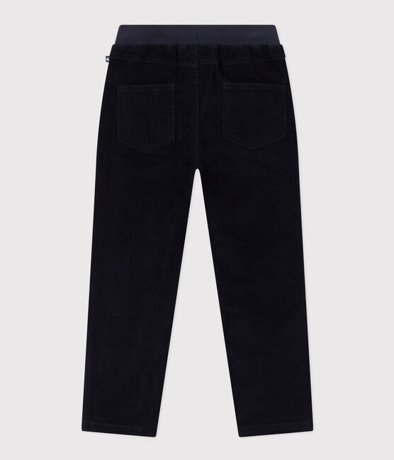 Pantaloni dritti in velluto medio bambina / bambino blu SMOKING