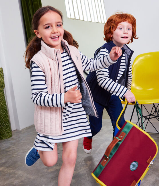 Giacca smanicata in tubique bambino unisex rosa SALINE