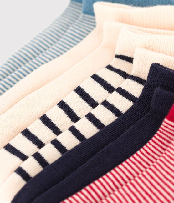 Set di 5 paia di calzini bambino in jersey di cotone a righe variante 1