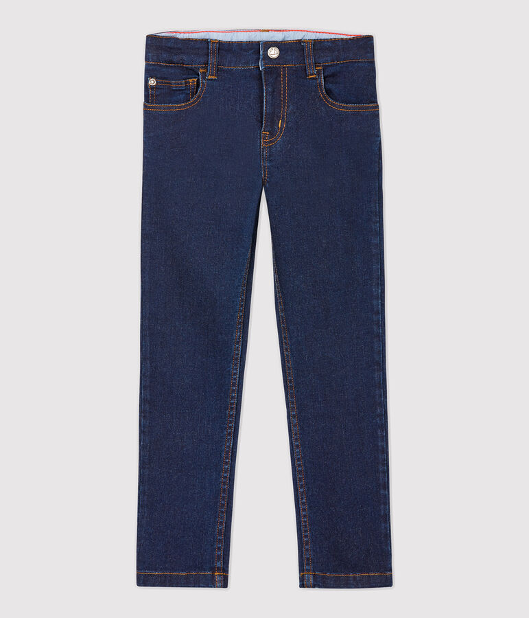Pantalone slim bambino in denim blu
