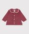 Blusa a maniche lunghe in velluto tinta unita neonata rosa