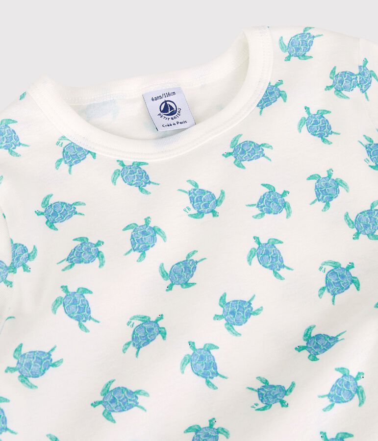 Pigiama corto bambina bambino in cotone bianco MARSHMALLOW/bianco MULTICO