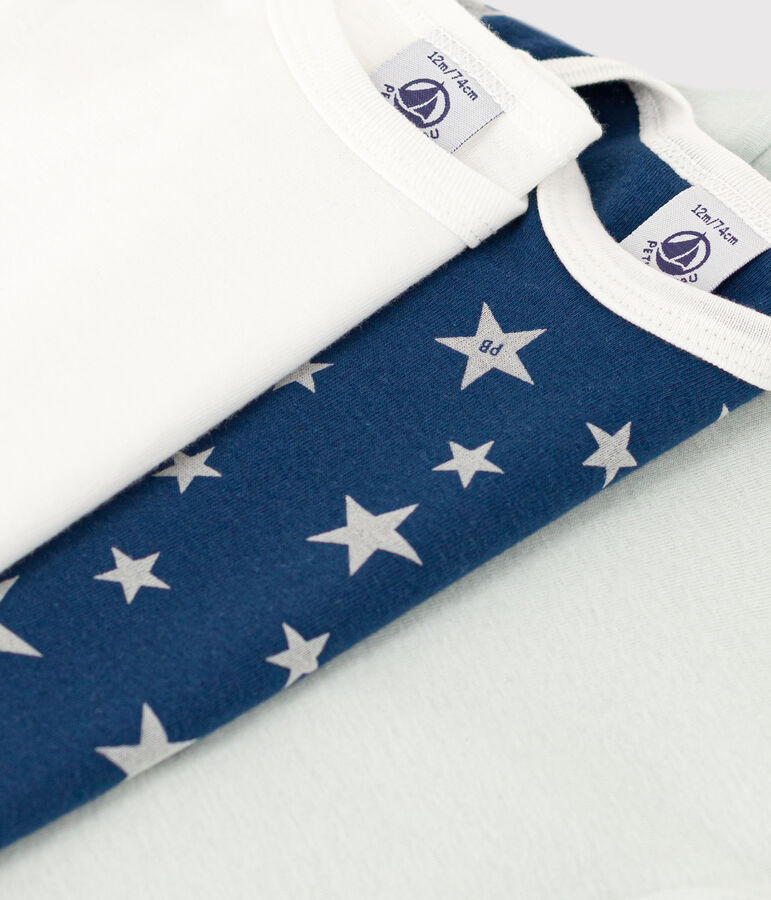 Confezione da 3 body beb&egrave; con stelle fosforescenti in cotone variante 1