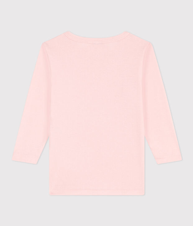 T-shirt a maniche lunghe bambina in cotone rosa