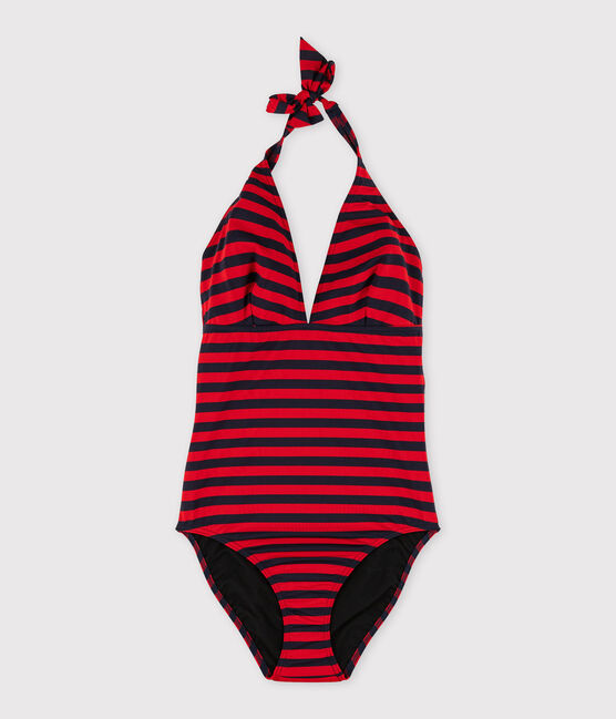 Costume intero riciclato Donna blu SMOKING/rosso TERKUIT