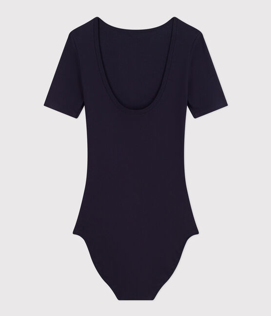 Body in cotone ed elastan donna blu SMOKING