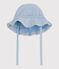 Cappellino in chambray neonata blu
