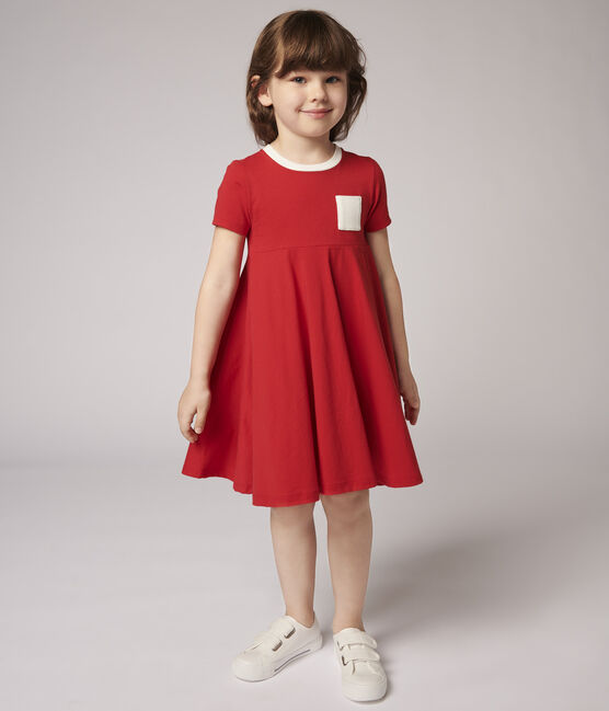 Abito a maniche corte in jersey bambina rosso TERKUIT