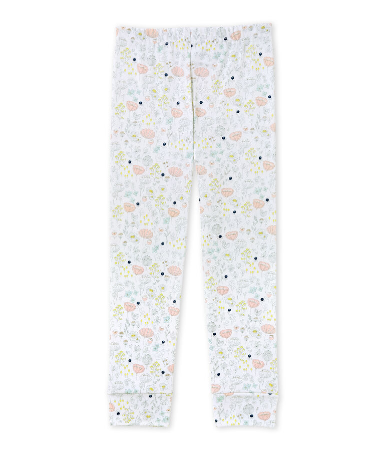 Pantaloni da pigiama per bambina da coordinare bianco ECUME/rosa ROSE/ MULTICO