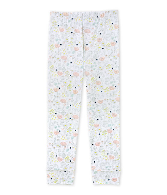 Pantaloni da pigiama per bambina da coordinare bianco ECUME/rosa ROSE/ MULTICO