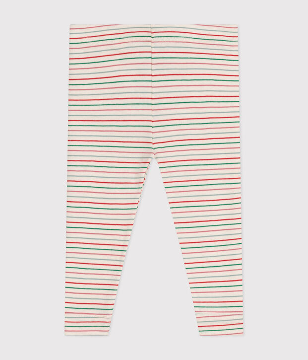 Leggings beb&egrave; in cotone ecru/multicolore