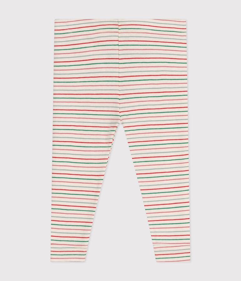 Leggings beb&egrave; in cotone ecru/multicolore