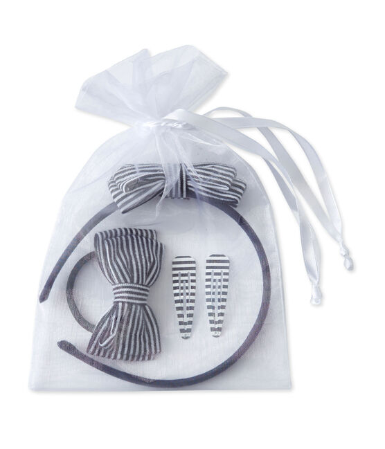 Kit serre-tête et accessoires cheveux en milleraies blu SMOKING/beige COQUILLE