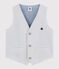 Gilet senza maniche in seersucker bambino grigio GRIS/bianco MARSHMALLOW
