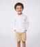 Camicia bambino a maniche lunghe in cotone tinta unita bianco ECUME