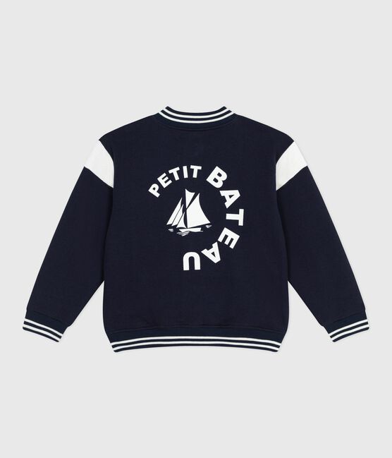 Giacca stile teddy bambino in cotone tinta unita blu SMOKING