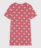 Camicia da notte a maniche corte con stampa a cuori donna rosa ROSEWOOD/ MARSHMALLOW