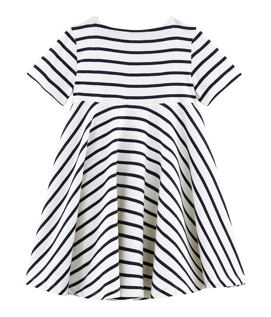 Abito bambina beige COQUILLE/blu ABYSSE