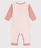 Tutina pigiama senza piedi in cotone millerighe SALINE/ MARSHMALLOW