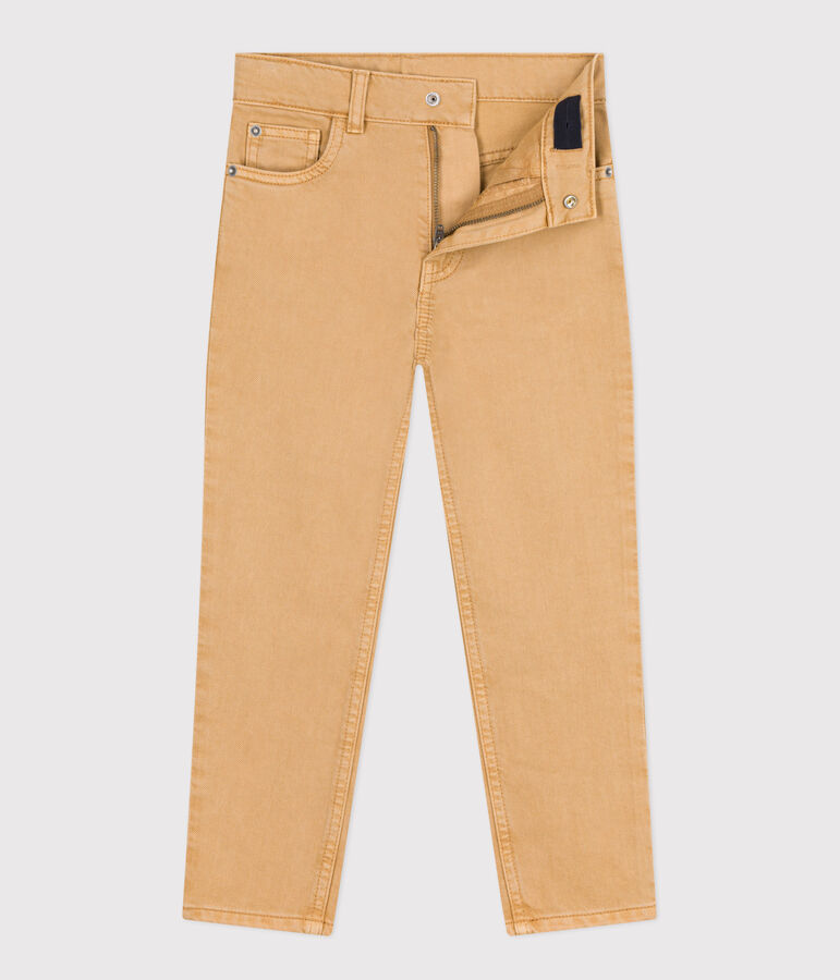 Pantalone in denim bambino beige