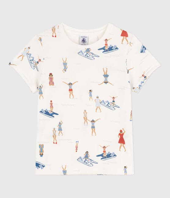 T-shirt stampata a maniche corte bambina bianco MARSHMALLOW/bianco MULTICO