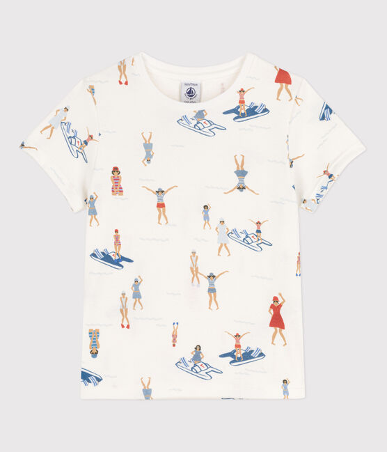 T-shirt stampata a maniche corte bambina bianco MARSHMALLOW/bianco MULTICO