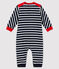 Tutina lunga bebè maschio blu SMOKING/bianco MARSHMALLOW
