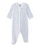 Tutina bebè bambina stampata bianco ECUME/blu BLEU