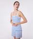 Pigiama corto in cotone a righe con spalline sottili donna